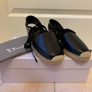 SOLD Dior Nicely-D Black Calfskin Espadrilles